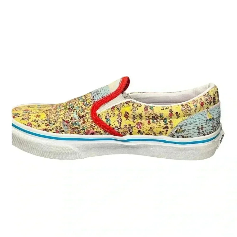 Vans x Where's Waldo Classic Slip-On Find Steve Beach Kids Size 3 - Picture 10 of 13